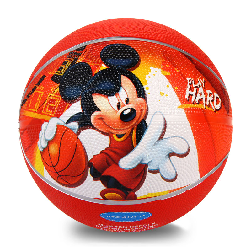 迪士尼(Disney)儿童橡胶篮球3号5号米奇KITTY猫卡通形象儿童球送气筒气针网兜