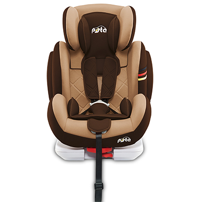 PISTA德国皮斯塔 汽车儿童安全座椅isofix接口加宽加大9个月-12岁宝宝可坐可躺 普尔德 棕色