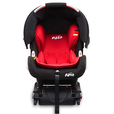 PISTA德国皮斯塔 儿童安全座椅0-18个月新生宝宝婴儿车载提篮isofix接口双向安装 丘比特 红色