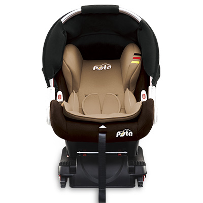 德国PISTA皮斯塔 儿童安全座椅0-18个月新生宝宝婴儿车载提篮isofix接口双向安装 丘比特 棕色