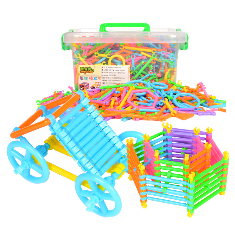 聪乐美400粒 聪明棒积木盒装 塑料拼插拼装益智玩具 幼儿园拼搭拼接玩具