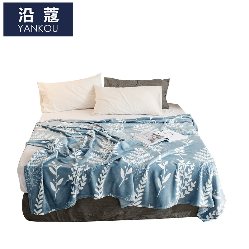 沿蔻家纺 法兰绒毯子空调毛毯盖毯毛巾被午睡毯 珊瑚绒夏凉毯薄被床单(尺寸)值多色150×210cm其他