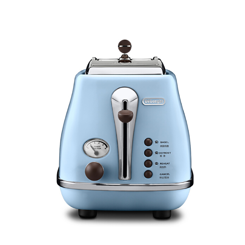 德龙(DeLonghi) CTO2003(海洋蓝)家用复古系列多士炉 全自动烤面包机 早餐烤吐司机 配防尘盖 2片式