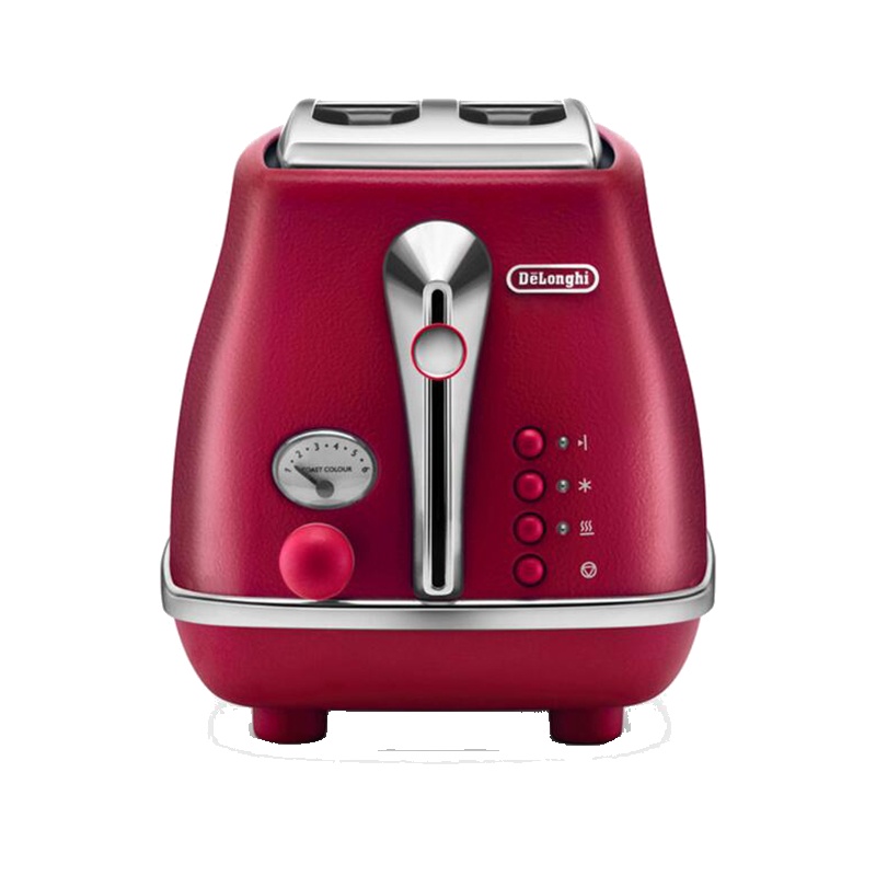 Delonghi/德龙 CTOE2003 多士炉 早餐烤面包机 金属机身 吐司三明治机 防尘盖设计火焰之红