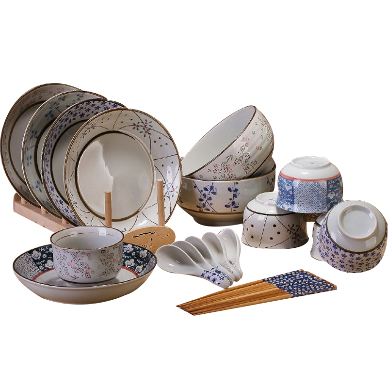 瓷物语韩式餐具套装碗套装和风日式碗盘碟套装7英寸饭碗颜色随机发一个