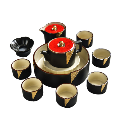 瓷物语陶瓷茶壶整套茶具套装功夫茶海茶杯茶道品茗杯公道黑色