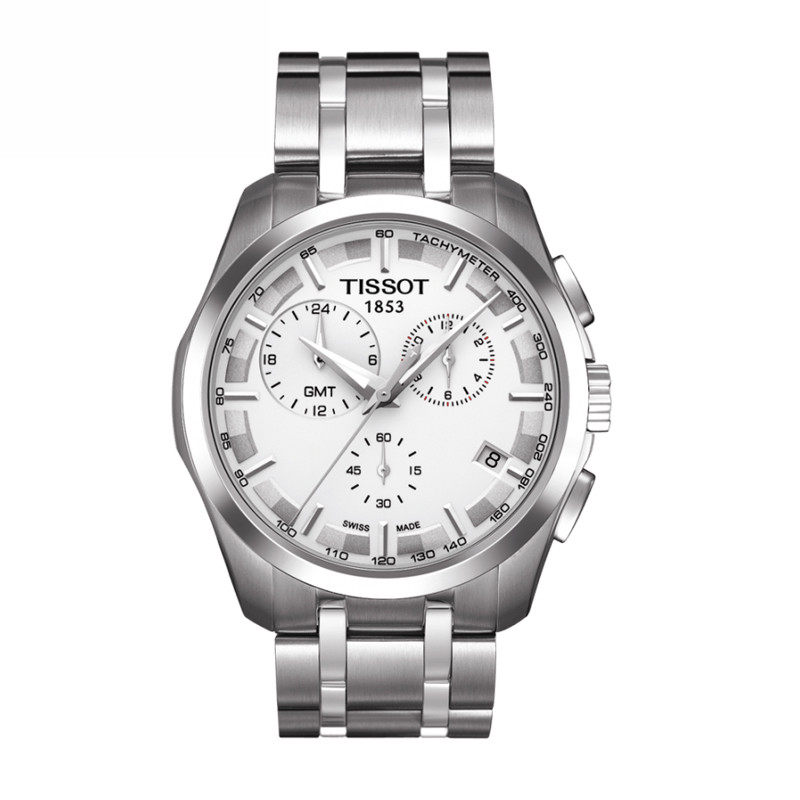天梭(TISSOT)酷图系列金属钢带三眼计时男士钢带石英手表T035.439.11.031.00