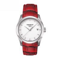 天梭(TISSOT)库图系列石英真皮皮革红色皮带女表T035.210.16.011.01