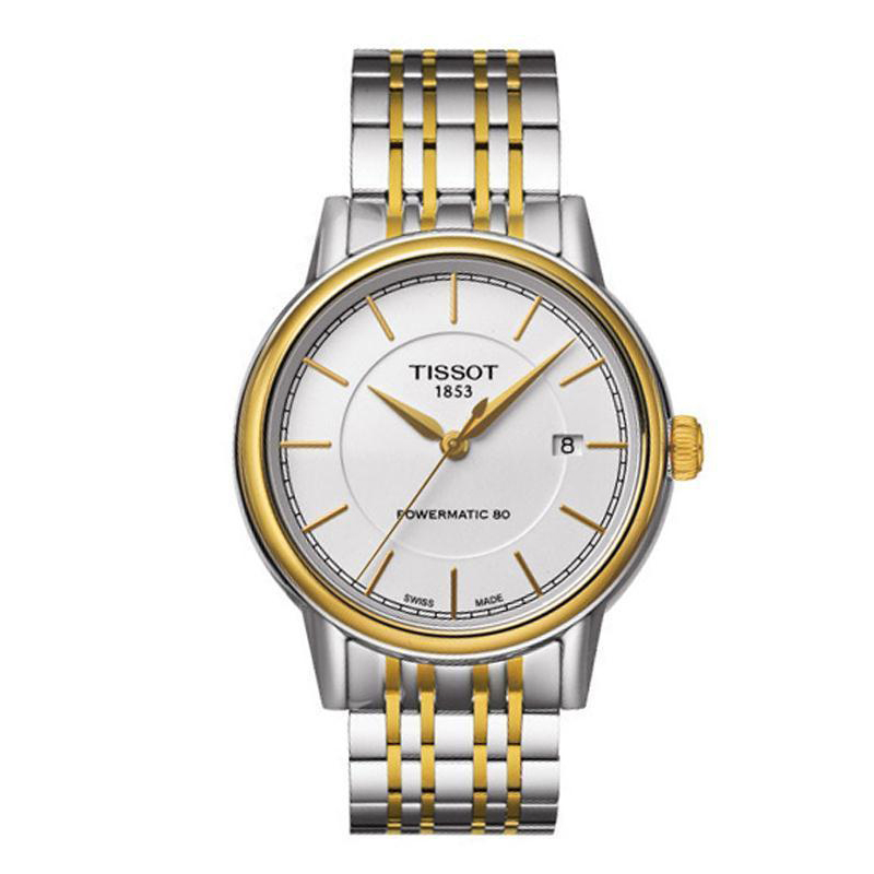 天梭(TISSOT)卡森系列间金钢带男士自动机械手表T085.407.22.011.00