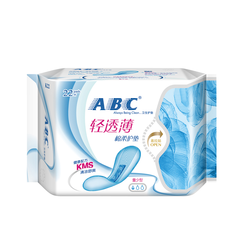 ABC轻透薄棉柔卫生护垫163mm*22片