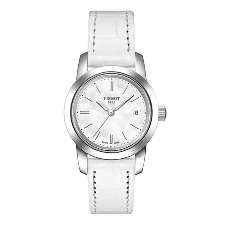 天梭(TISSOT)手表 白色皮带石英女表T033.210.16.111.00