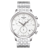 Tissot天梭手表俊雅系列时尚商务男士手表钢带白盘石英男表T063.617.11.037.00