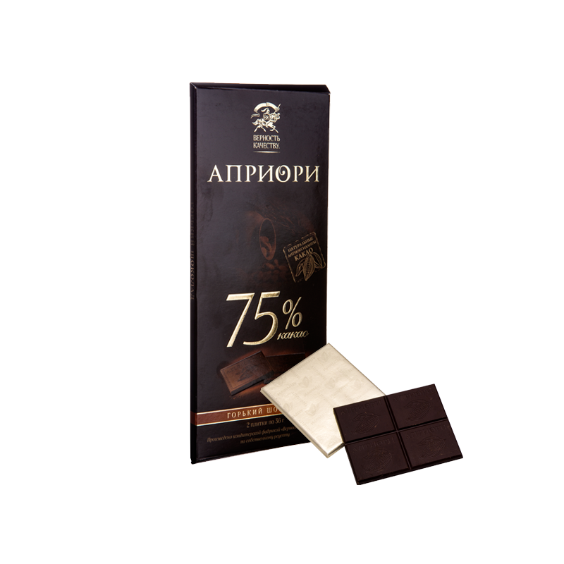 安妮斯 俄罗斯进口食品零食75%可可脂黑巧克力72克/盒