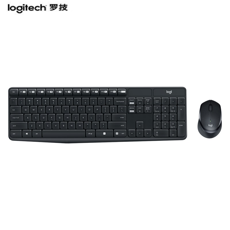 罗技（Logitech）MK315无线静音键鼠套装键盘安静输入防泼溅鼠标办公商务游戏薄膜笔记本电脑通用