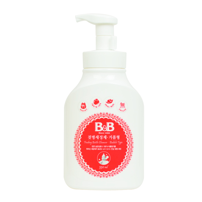 保宁婴儿奶瓶清洁剂 宝宝奶瓶果蔬清洗液（泡沫型）550ml BY01-01