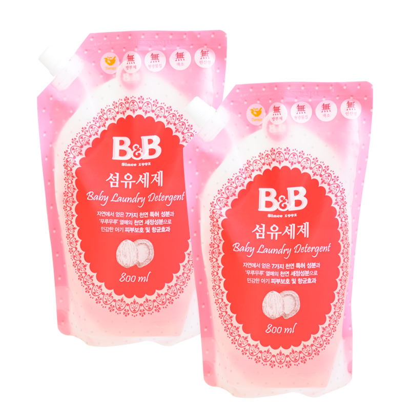 B&B保宁婴儿洗衣液800ML*2袋 宝宝衣物洗涤剂促销装