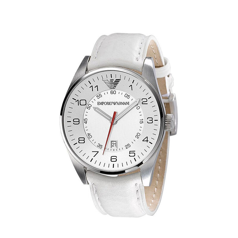 阿玛尼(EMPORIO ARMANI)手表 运动时尚欧美品牌简约皮革表带石英表 男 AR5862