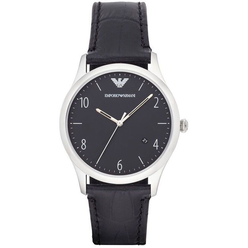 阿玛尼(EMPORIO ARMANI)手表 休闲时尚欧美品牌皮带圆盘男表 石英表AR1977