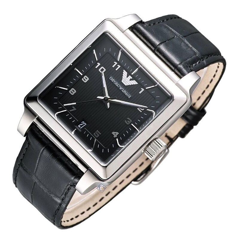 阿玛尼(EMPORIO ARMANI)手表 运动时尚欧美品牌皮革表带石英表 男 AR1622
