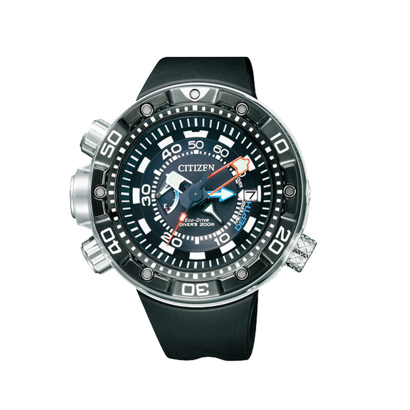 西铁城(CITIZEN)手表休闲橡胶表带时尚光动能电波机械男士腕表BN2024-05E