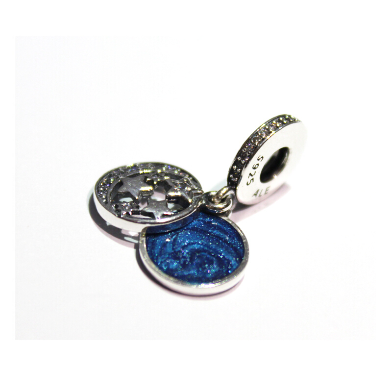 潘多拉(PANDORA)串珠 蓝色海洋之心人造水晶串珠 女士水晶手链串珠791993CZ