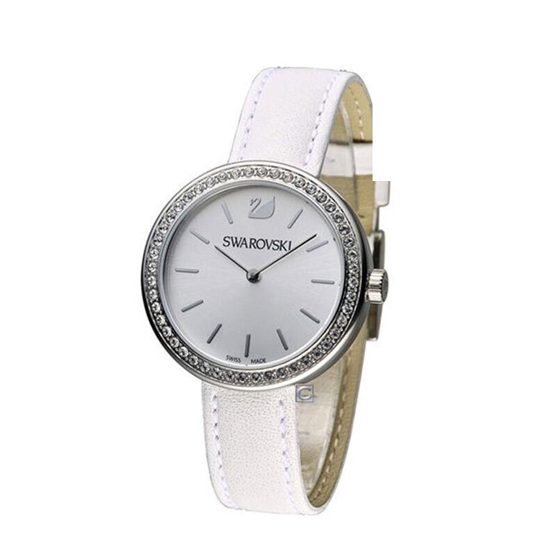 施华洛世奇Swarovski手表 休闲时尚简约皮革表带指针式圆盘女士石英表5179367