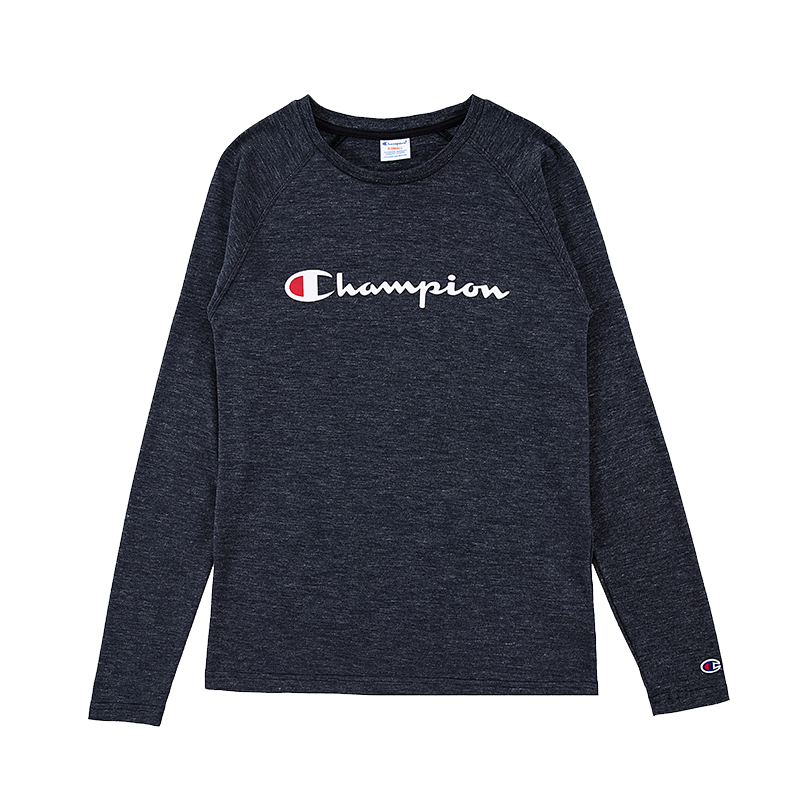 Champion冠军 秋冬新款男装 草写logo纯棉 长袖T恤 打底衫C3-JB402