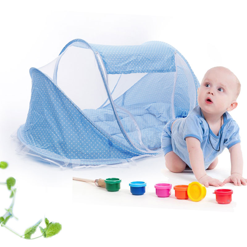 婴儿蚊帐罩简约小清新宝宝床上用品可折叠宝宝防蚊床蒙古包儿童蚊帐新生蚊帐