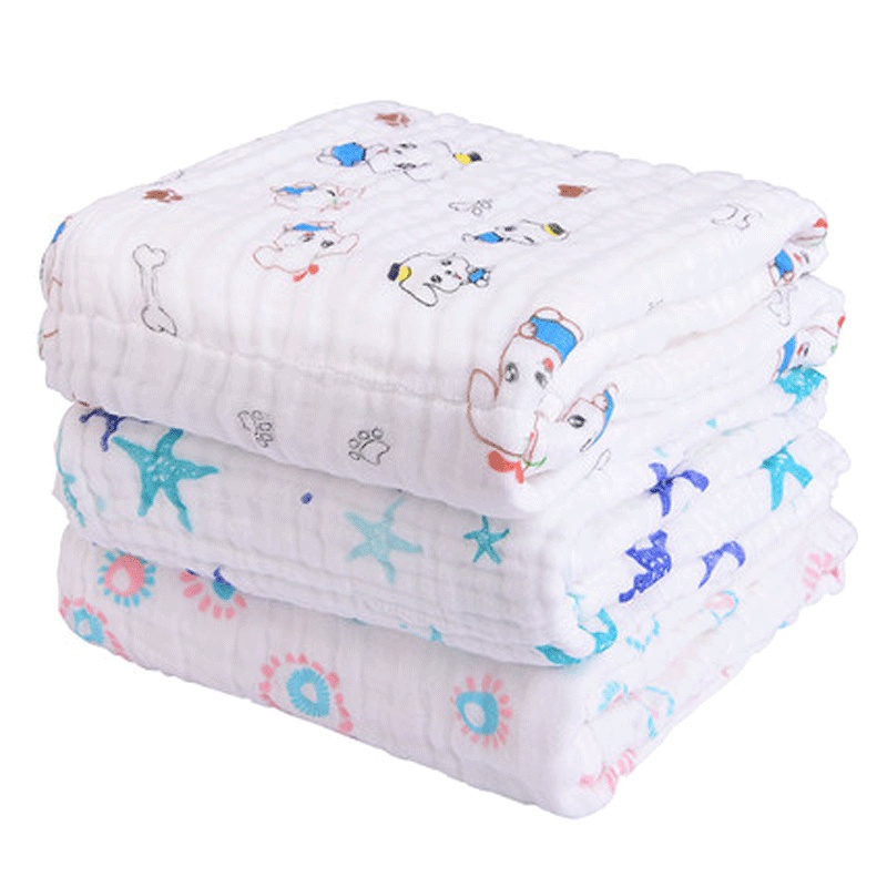 婴儿毛毯浴巾宝宝盖毯洗澡巾儿童春秋毛巾被纱布被通用简约小清新床上用品被子