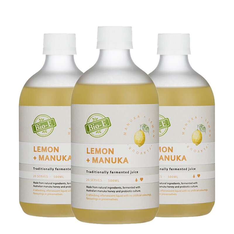 [一般贸易]Bio-E柠檬麦卢卡蜂蜜水果酵素饮料500ml*3瓶