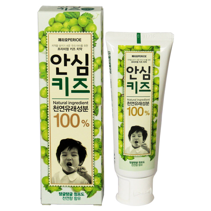LG 倍瑞傲 儿童牙膏80g(青葡萄) 7无配方可吞咽 韩国进口
