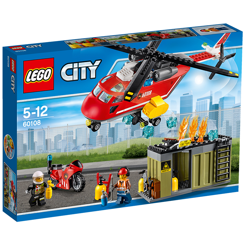 LEGO乐高 城市系列60108消防直升机组合LEGO CITY积木玩具