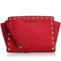 迈克·科尔斯(MICHAEL KORS)Selma系列女士真皮铆钉单肩斜挎包小号30T3GSMM2L