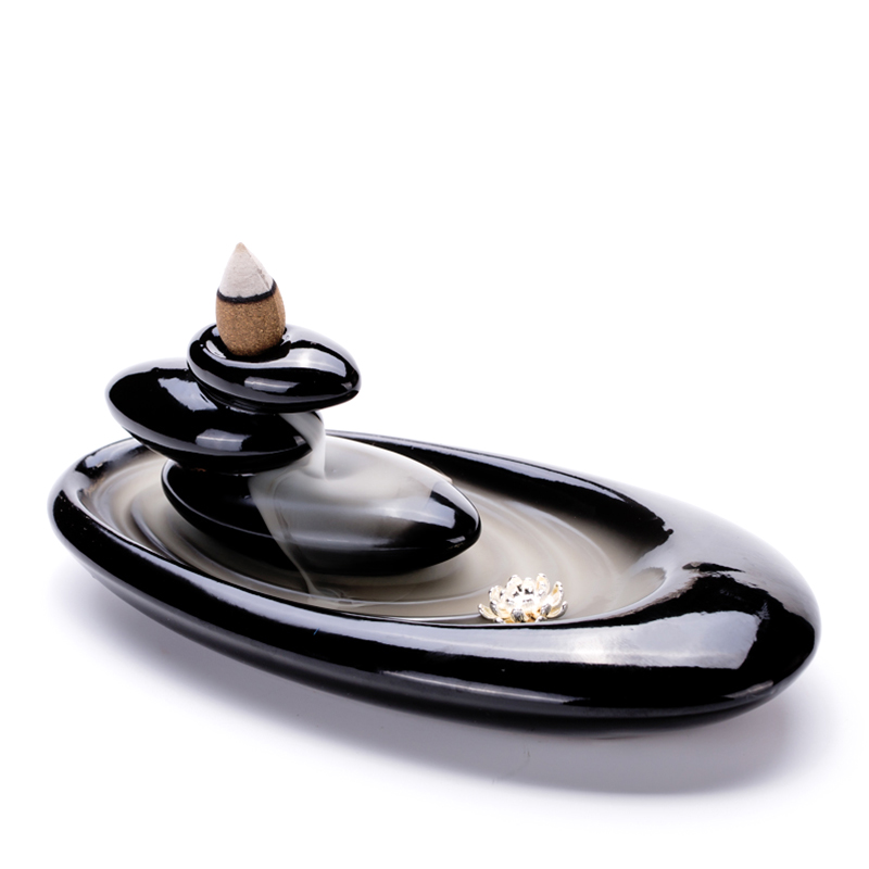 迦印堂西藏玛尼堆倒流香炉创意陶瓷 塔香倒流香香炉 流烟香炉 香薰灯