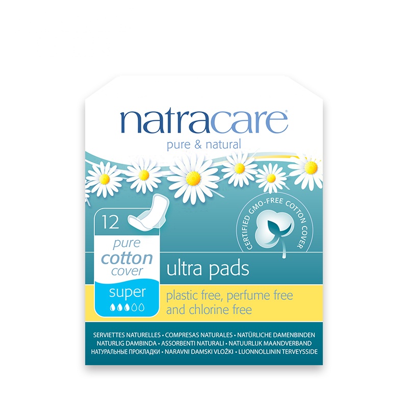 奈卡（Natracare）英国天然棉超薄护翼卫生巾 日用量多型 12片 260mm