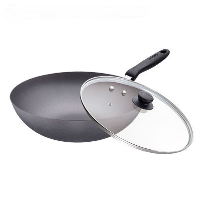 苏泊尔/SUPOR 精铸富铸铁炒锅FC30E 玻璃盖无涂层30cm生铁锅 电磁炉 燃气灶适用