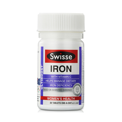 澳洲Swisse铁元片30粒 1瓶装 片剂iron铁元素bu铁片营养片铁片铁元维生素矿物质补气血孕妇哺乳期 澳大利亚进口