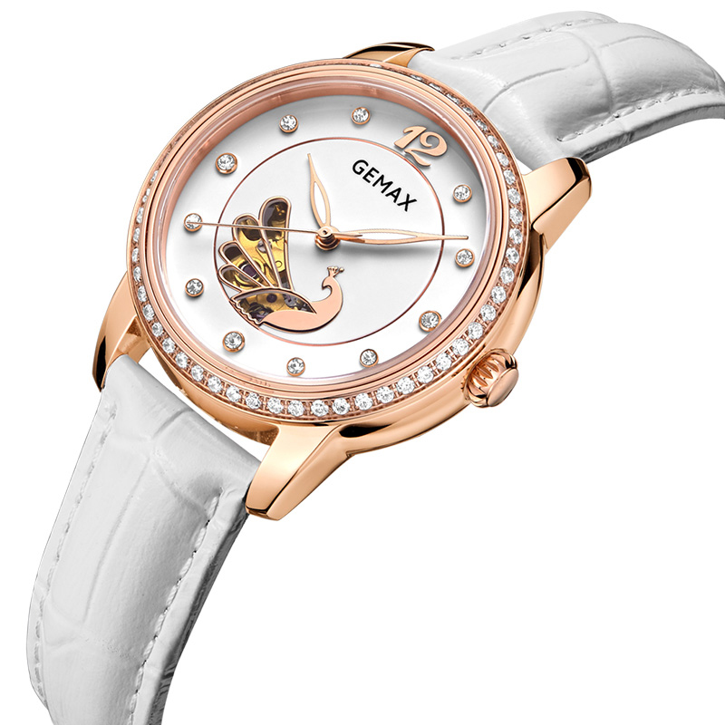 格玛仕(gemax)手表专柜正品自动机械表时尚镂空商务正装国产品牌女表