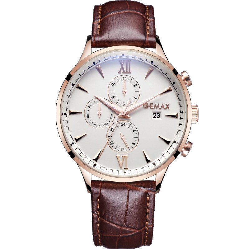 格玛仕(gemax)正品国产品牌手表自动机械表男士表真皮时尚商务潮流
