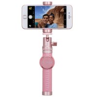 摩米士(MOMAX)蓝牙自拍杆 旅游自拍神器 一体式折叠自拍杆 适用于苹果三星安卓手机Selfie Pro 50CM粉色