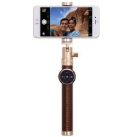 摩米士(MOMAX)蓝牙自拍杆 旅游自拍神器 一体式折叠自拍杆 适用于苹果三星安卓手机Selfie Pro 90CM棕色