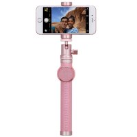 摩米士(MOMAX) 蓝牙自拍杆 旅游自拍神器 一体式折叠自拍杆苹果三星安卓手机Selfie Pro 90CM粉色