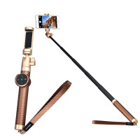 摩米士(MOMAX)蓝牙自拍杆 旅游自拍神器 一体式折叠自拍杆 苹果三星安卓手机Selfie Pro 90CM碳纤版金色