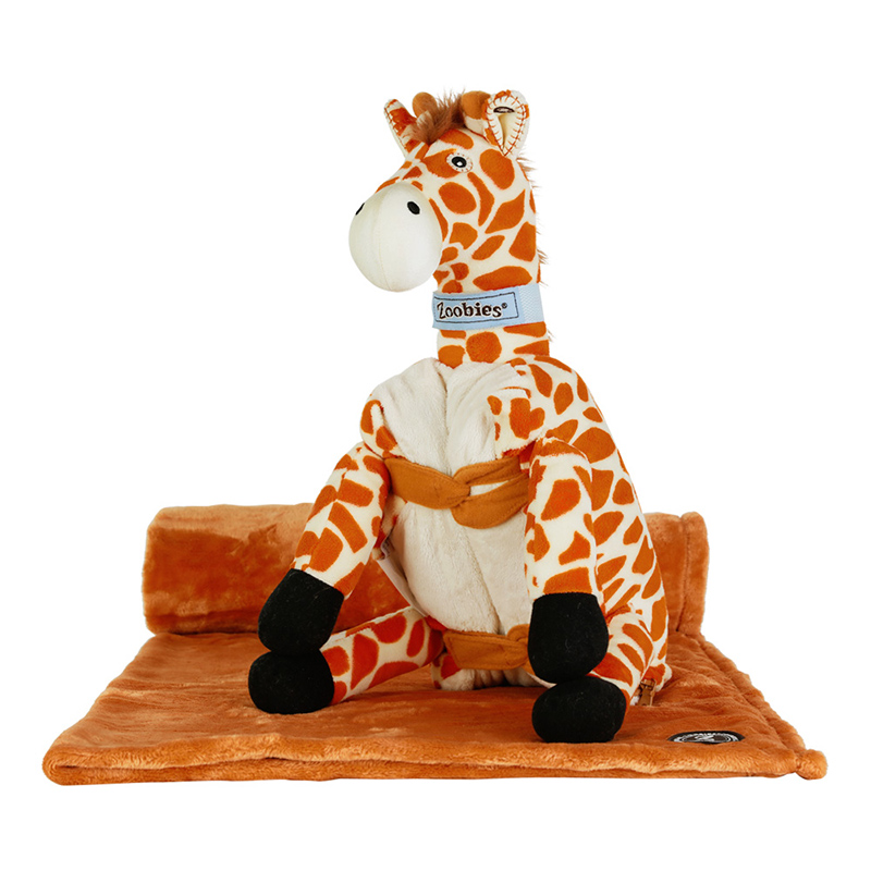 Zoobies长颈鹿毛绒公仔玩具抱枕毛毯三合一可爱玩偶儿童生日礼物