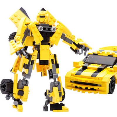 古迪变形金刚机器人兼容乐高拼装塑料积木6岁以上男孩玩具汽车8-10岁8711大黄蜂200-299块启辉玩具