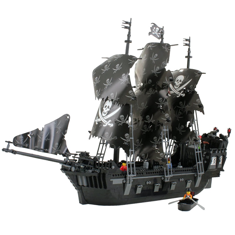 开智兼容乐高加勒比海盗船系列船塑料小颗粒模型87010黑珍珠海盗船 拼装积木6岁以上男孩玩具500块以上