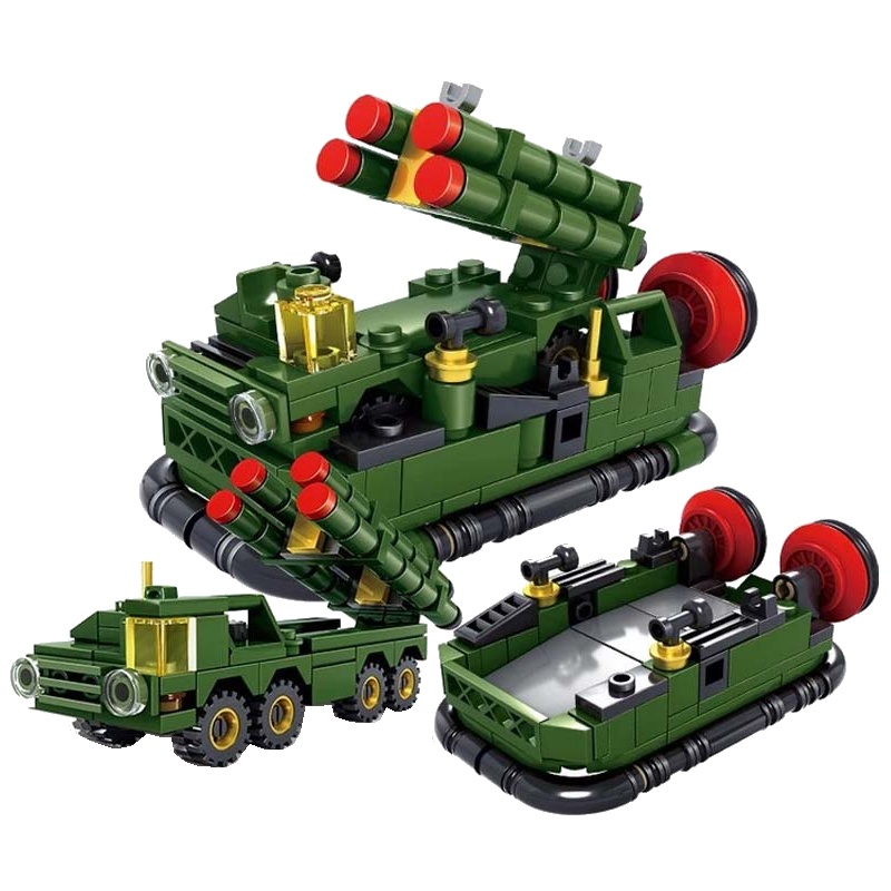 开智塑料拼装拼插积木军事系列84034部队1套6盒[631块]儿童益智6岁以上男孩玩具500块以上