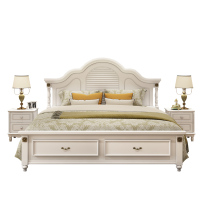 楚梵 田园 木质人造板 双人床 儿童床 实木床 板木结合床 架子床卧室床 家具床 1.5米床 1.8米床 其他