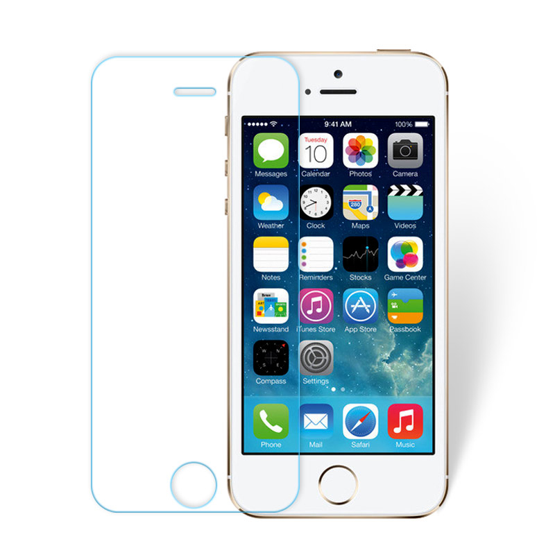 iphone5S 高清钢化膜 护眼钢化玻璃膜 苹果5S钢化膜SE高清5C手机贴膜