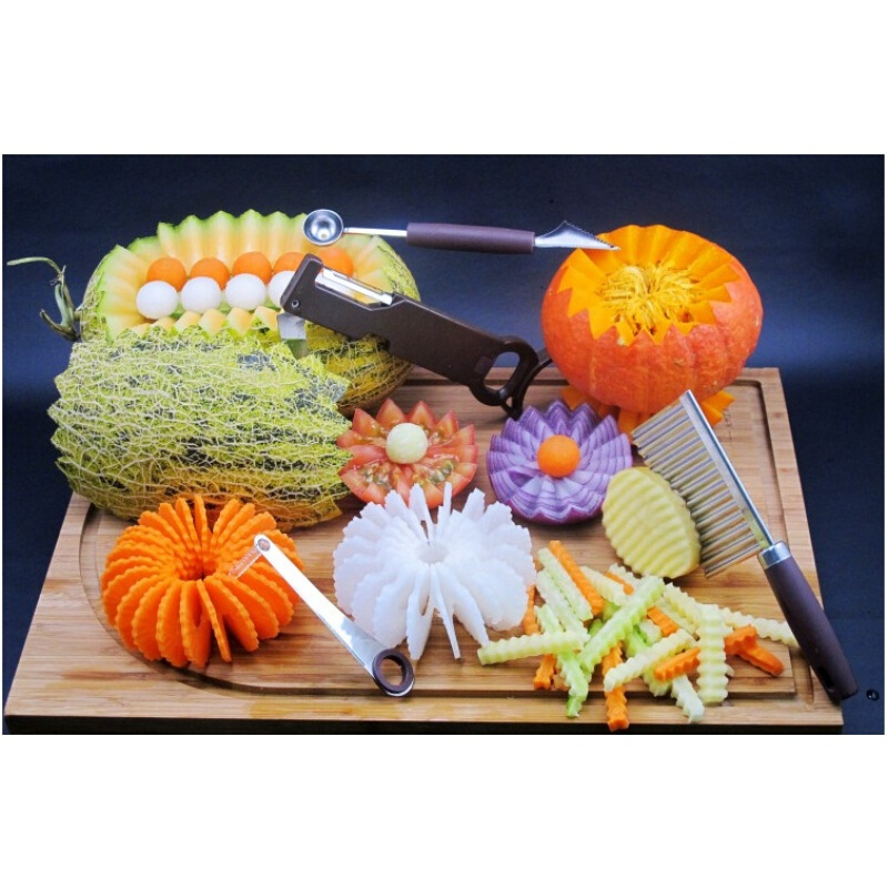 洋子(YangZi)多功能厨房水果拼盘雕花刀 食品雕刻刀厨师刀具套装